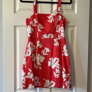 French Connection coral floral mini dress